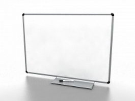 Whiteboard with pen holder 3d model preview