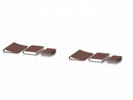 Leather notebook set 3d model preview