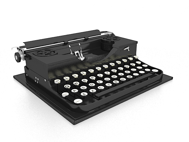 Old typewriter 3d rendering