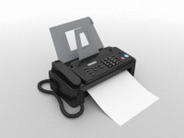 Black fax machine 3d preview