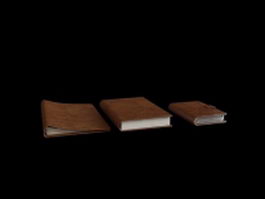 Brown leather notebook 3d model preview