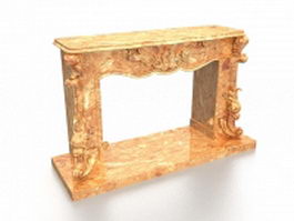Marble fireplace mantel 3d model preview