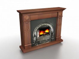 Ventless gas fireplace 3d model preview