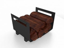Fireplace wood holder 3d model preview