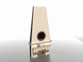 Fireplace mantel design 3d model preview