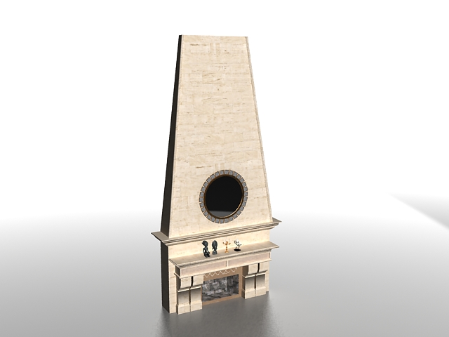 Fireplace mantel design 3d rendering