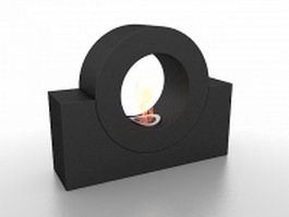 Circular ring fireplace 3d model preview