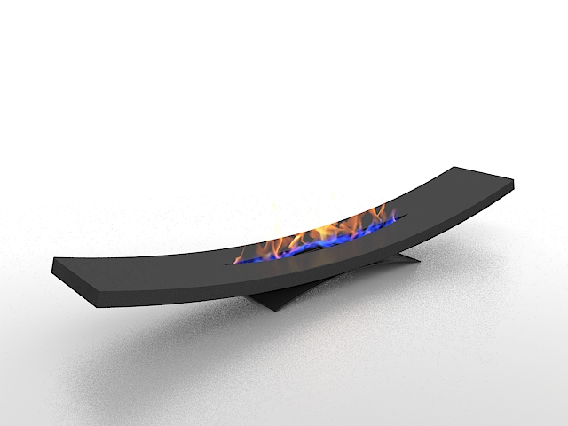 Arch gas fireplace 3d rendering