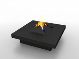 Gas fireplace platform 3d model preview
