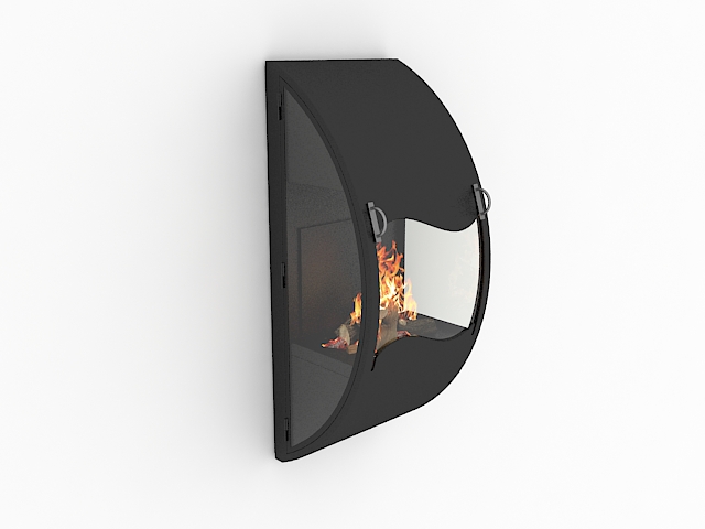 Wall fireplace heater 3d rendering