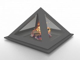 Cone shaped fireplace 3d model preview