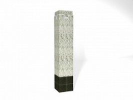 Granite square column 3d model preview