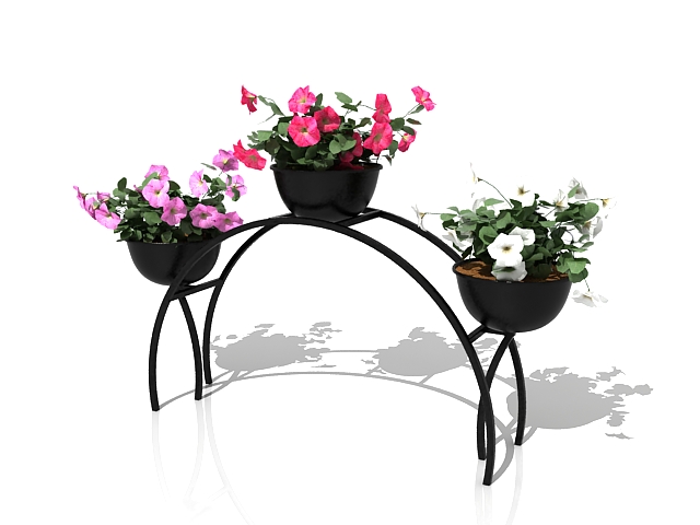 Decorative metal plant stand 3d rendering
