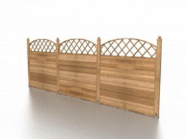 Wood privacy fence panels 3d preview