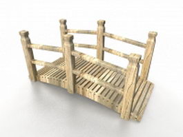 Rustic garden bridge 3d model preview