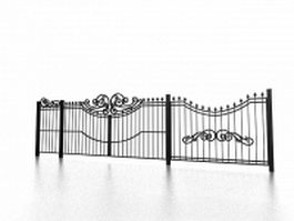 Cast iron garden fencing 3d preview