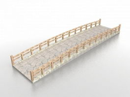 Japanese stone garden bridge 3d model preview