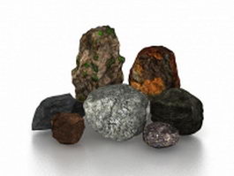 Decorative garden stones 3d preview