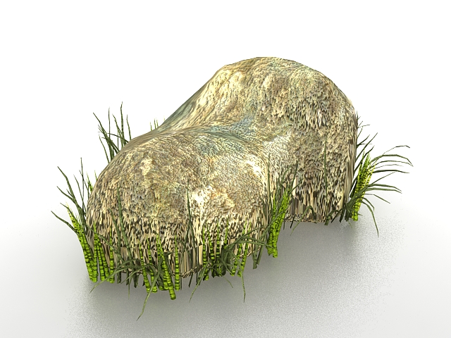Rock grass for andscaping 3d rendering