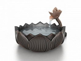 Bronze garden fountain 3d model preview