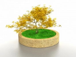 Round flower bed 3d preview