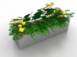 Stone raised flower bed 3d model preview