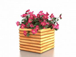 bamboo garden planters 3d model preview