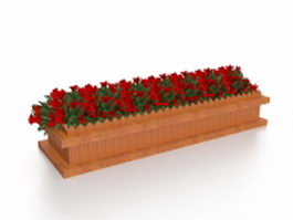Raised wooden planter box 3d model preview
