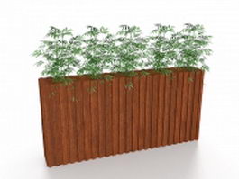 Bamboo in planter box 3d model preview