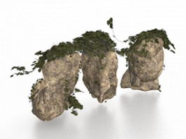 Large rocks for garden landscaping 3d preview