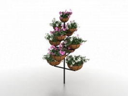 Garden plant flower stand 3d model preview