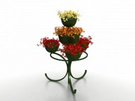 Outdoor tiered plant stand 3d model preview