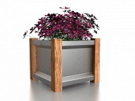 Purple flower planters 3d model preview