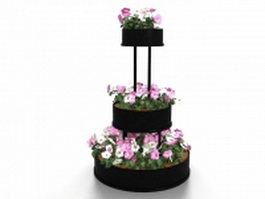 Round tiered flower bed 3d preview