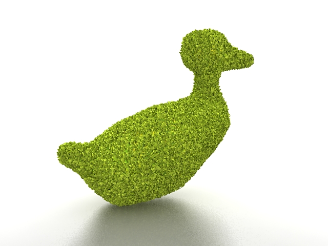Duck topiary 3d rendering