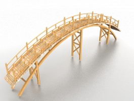 Wooden arch bridge 3d model preview