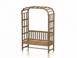 Wood arbor bench 3d preview