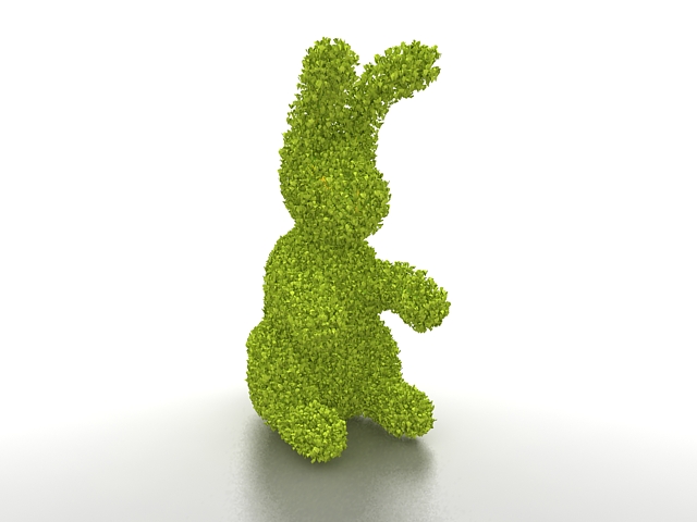 Topiary rabbit 3d rendering