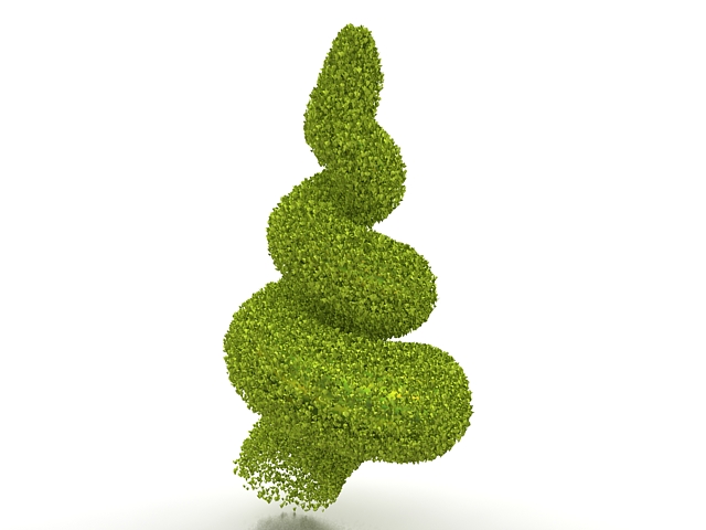 Evergreen topiary tree 3d rendering