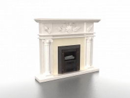 French fireplace 3d model preview