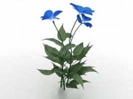 Blue flowering plants 3d model preview