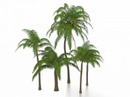 Palm tree tropical landscape 3d model preview