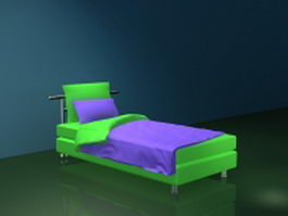 Modern twin bed for adults 3d model preview