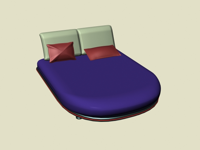 Curved bed 3d rendering