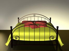 Curved metal bed 3d model preview