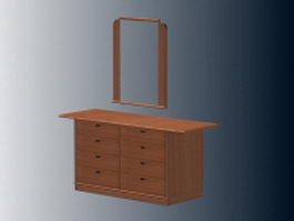 Mirrored vanity table 3d model preview