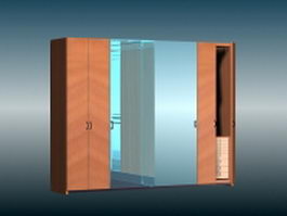 Wardrobe with mirror 3d model preview