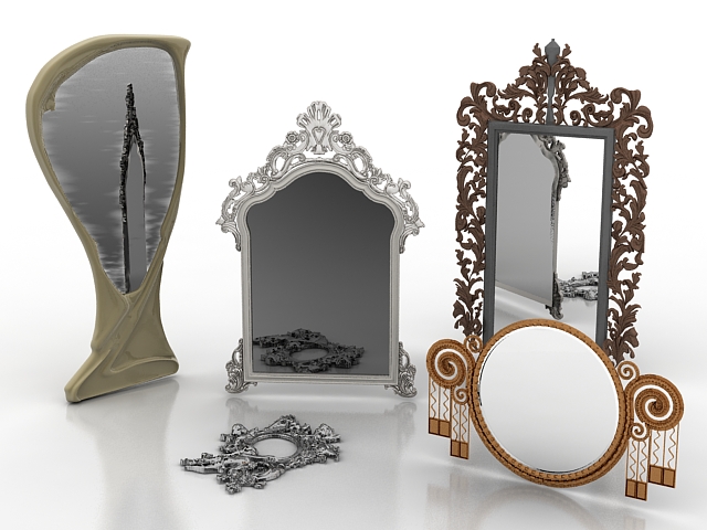 Bedroom mirrors 3d rendering