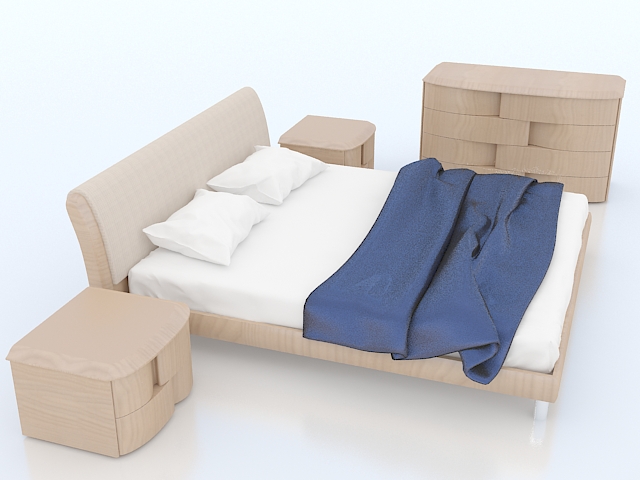 Rustic bedroom furniture sets 3d rendering