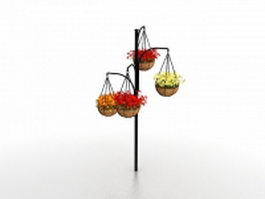 Hanging basket tree plant stand 3d model preview